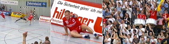 L�hr per Gegensto� zur 25:24-F�hrung - die Halle tobt