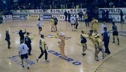 Gro�er Jubel bei ABC Braga nach dem Sieg.