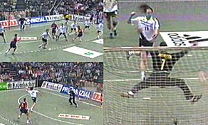 Aufmerksam: Olsson schnappt sich das Leder und macht das 20:19!