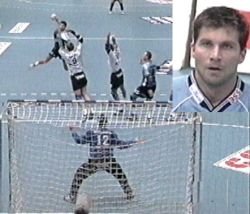 Daniel Stephan trifft zum 3:1 für Lemgo. Daniel Stephan trifft zum 3:1 für Lemgo.