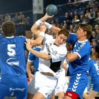 Marcus Ahlm (Mitte) war mit acht Toren bester Sch�tze des Abends.