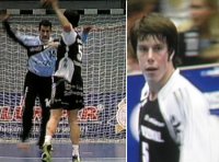 Kim Andersson - hier beim Strafwurf gegen Jesper Larsson - erzielte zwölf Tore. Kim Andersson - hier beim Strafwurf gegen Jesper Larsson - erzielte zwölf Tore.