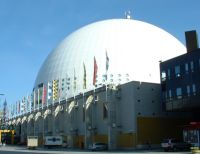Der imposante "Globen" in Stockholm fasst 14000 Zuschauer. Der imposante "Globen" in Stockholm fasst 14000 Zuschauer.