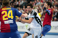 Bei seinem Comeback gleich wieder mitten im Gew�hl: Nikola Karabatic.