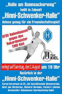 Am 1. August trifft der THW auf den ATSV Habenhausen. Am 1. August trifft der THW auf den ATSV Habenhausen.