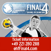 Alle Informationen zum "Final4" in der Champions League und zum Ticketverkauf finden Sie auf www.ehffinal4.com. Alle Informationen zum "Final4" in der Champions League und zum Ticketverkauf finden Sie auf www.ehffinal4.com.