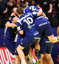 Jubel bei Island über Bronze. Jubel bei Island über Bronze.