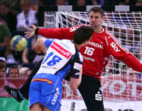Hans Lindberg hielt mit seinen Treffern den HSV Hamburg im Spiel.