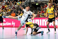 Milutin Dragicevic erzielte acht Treffer gegen die L�wen.