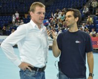 Bundestrainer Martin Heuberger im Gespr�ch mit Torben P�hls.