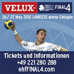 Alle Informationen zum "Final4" in der Champions League und zum Ticketverkauf finden Sie auf www.ehffinal4.com. Alle Informationen zum "Final4" in der Champions League und zum Ticketverkauf finden Sie auf www.ehffinal4.com.