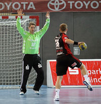 Andreas Palicka �berzeugte  nicht nur wegen seiner zwei parierter Strafw�rfe.