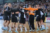 Wie in Flensburg: Eine Jubeltraube nach dem Schlusspfiff wollen die Kieler auch am Sonntag bilden. Wie in Flensburg: Eine Jubeltraube nach dem Schlusspfiff wollen die Kieler auch am Sonntag bilden.