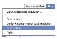 Klickt auf "Seite melden". Klickt auf "Seite melden".