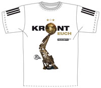 "Krönt euch": das offizielle Shirt zum "VELUX EHF Final4" 2012. "Krönt euch": das offizielle Shirt zum "VELUX EHF Final4" 2012.