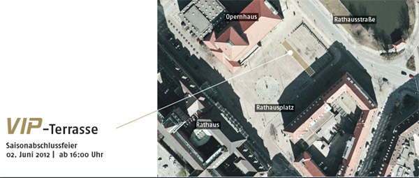 Die Lage der VIP-Terrasse auf dem Rathausplatz. Die Lage der VIP-Terrasse auf dem Rathausplatz.