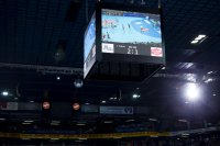 Der neue Video-Würfel in der Sparkassen-Arena. Der neue Video-Würfel in der Sparkassen-Arena.