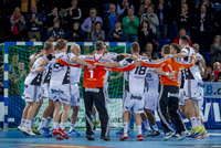 Zum 14. Mal in Folge nach einem Nordderby: Jubel in schwarz-wei�.