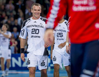 Christian Zeitz konnte sich nach der Partie und einer starken Leistung mit drei Treffern und drei Steals in der entscheidenden Phase ein L�cheln nicht verkneifen.