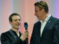 Filip Jicha im Gespräch mit Moderator Alexander Bommes. Filip Jicha im Gespräch mit Moderator Alexander Bommes.