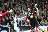 Jens Schöngarth hielt Lübbecke mit seinen sechs Treffern lange im Spiel. Jens Schöngarth hielt Lübbecke mit seinen sechs Treffern lange im Spiel.