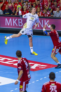 Filip Jicha war bester Feldtorschütze der Partie mit sieben Treffern. Filip Jicha war bester Feldtorschütze der Partie mit sieben Treffern.