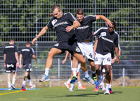 Christian Zeitz, Christian Sprenger und Wael Jallouz legen sich ins Zeug.