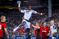 Wael Jallouz erzielte f�nf Treffer bei seiner Sparkassen-Arena-Premiere.