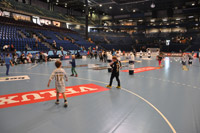 Vor dem Champions-League-Duell gehört das Parkett 45 Minuten lang den Kindern. Vor dem Champions-League-Duell gehört das Parkett 45 Minuten lang den Kindern.