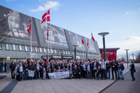 Mehrere hundert Fans begleiteten den THW Kiel nach Kopenhagen. Mehrere hundert Fans begleiteten den THW Kiel nach Kopenhagen.