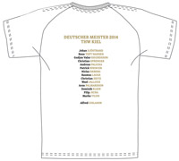Die Rückseite des Meistershirts. Die Rückseite des Meistershirts.