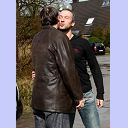 Bruno Martini wird von Thierry Omeyer in Melsdorf begr��t.