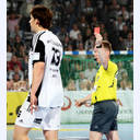 Rote Karte f�r Marcus Ahlm nach dritter Zeitstrafe.