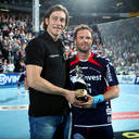 Marcus Ahlm verabschiedet Lars Christiansen.