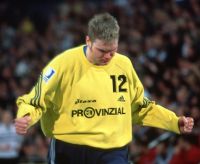 Mit mehr als 15 Paraden gro�er R�ckhalt der Mannschaft: Axel Geerken.