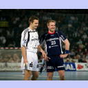 Hatten auch als Konkurrenten ihren Spa�: Kiels Frode Hagen und Flensburgs Joachim Boldsen.