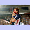 Seine zahlreichen Tore reichten nicht: Flensburgs Lars Christiansen ist die Entt�uschung ins Gesicht geschrieben.