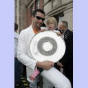 Deutscher Meister 2006! Stefan L�vgren mit Tochter auf dem Rathausbalkon.