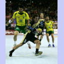 WM 2007: GER-BRA: Florian Kehrmann, im Hintergrund Christian Zeitz.