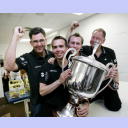 Das Med-Team: Osteopath Jan Bock und die Physios Karsten Krannig, Dennis Missling und Uwe Brandenburg.