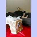 Igor Anic: Ein selbstgebauter Zebra-Tisch.