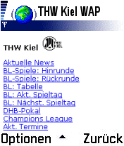 Die WAP-Hauptseite. Die WAP-Hauptseite.